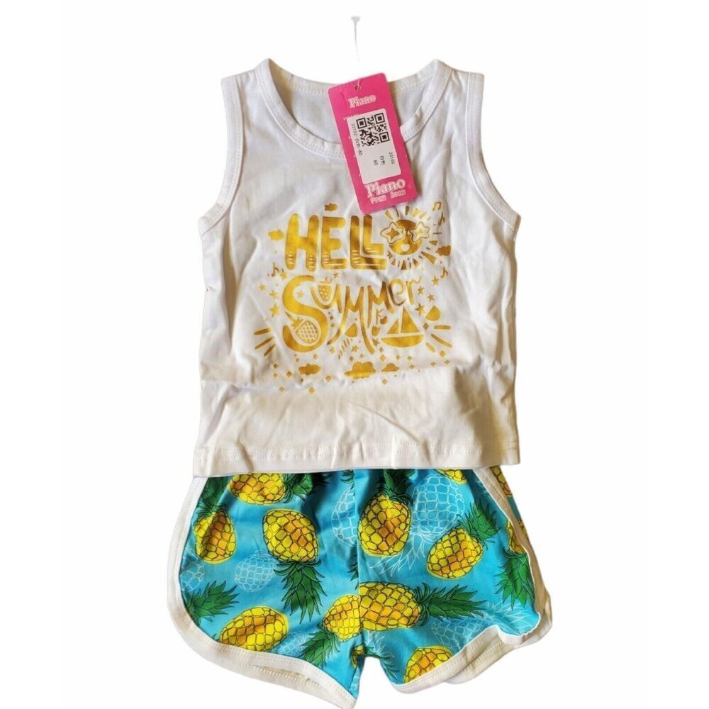 Hello Summer Baby Girl 2pcs Pineapple Print Set 12 Months